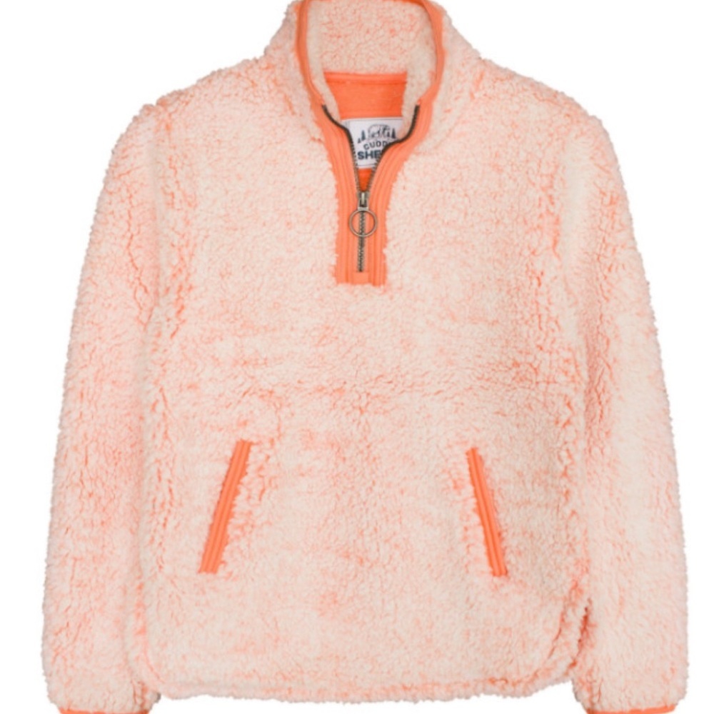Cuddly Sherpa teddy bear girls  fleece pullover.